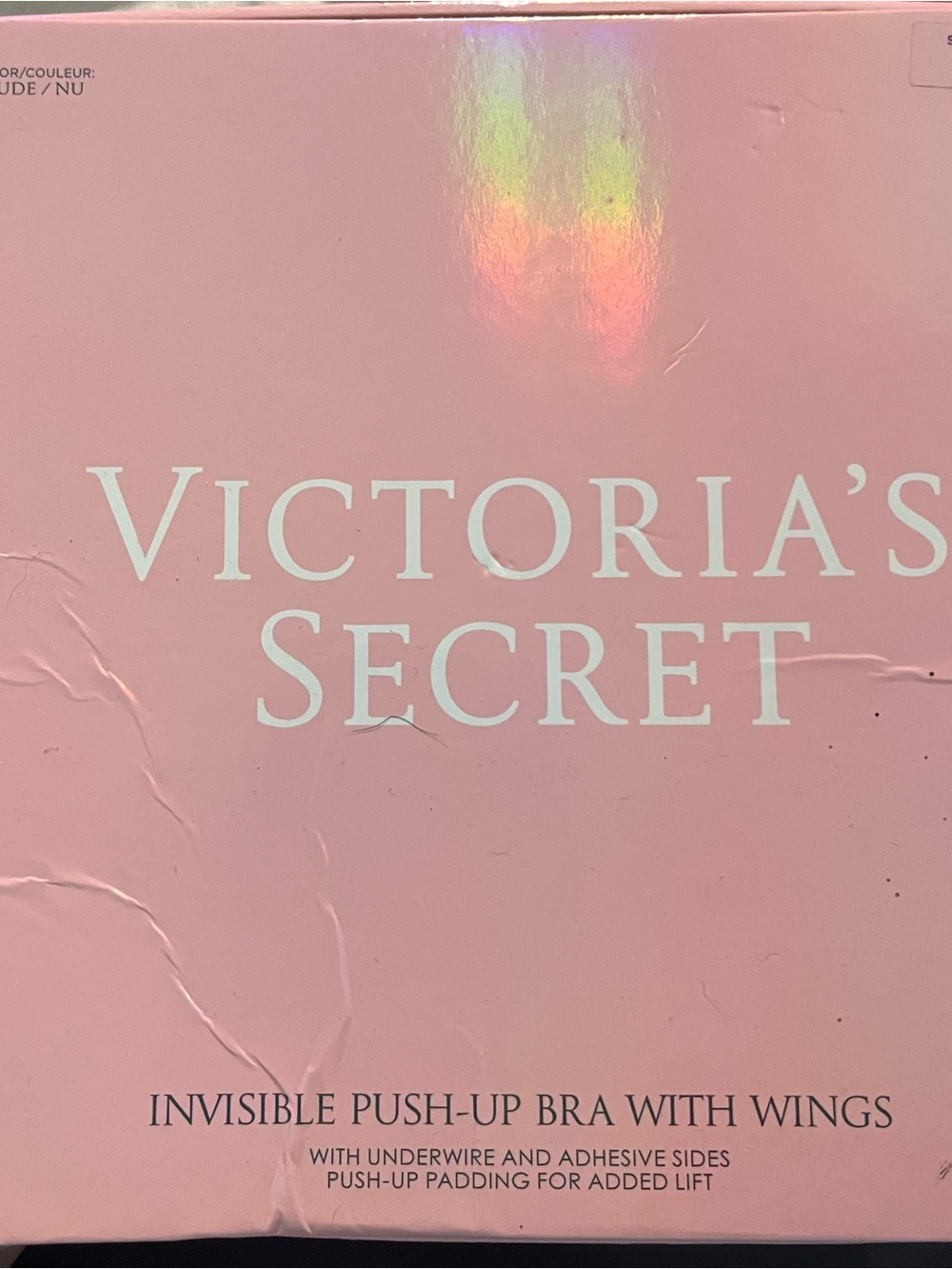 Victoria's Secret Invisible Push-Up Bra with Wings - Light Pink